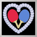 RB Ping Pong Paddle Heart posters