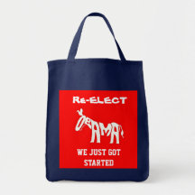 Re-Elect Obama Donkey tote bag
