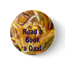 Read a Book a Day! buttons Orange Lily Flowers
