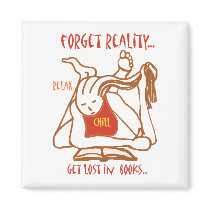 READ a book - forget reality Fridge Magnets
