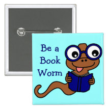 Read a Book Month: Be a Book Worm Pin
