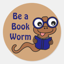 Read a Book Month: Be a Book Worm Round Stickers