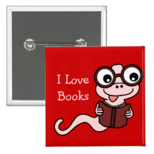 Read a Book Month: I Love Books Buttons