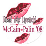 Read My Lipstick McCain Palin '08 Sticker