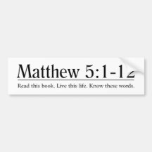 Read the Bible Matthew 5:1-12 Bumper Sticker