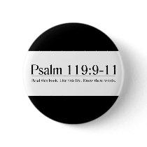 Read the Bible Psalm 119:9-11 Pinback Buttons