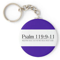 Read the Bible Psalm 119:9-11 Keychain