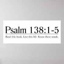Read the Bible Psalm 138:1-5 Poster