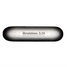 Read the Bible Revelations 3:20 Skateboard Deck