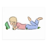 Reader in Grass Post Cards