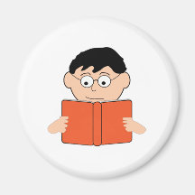 Reading a Book Magnet