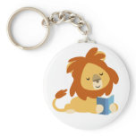 Reading Cartoon Lion keyring keychains