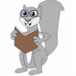 Reading Cartoon Squirrel photo sculptures