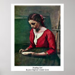 Reading Girl By Jean-Baptiste Camille Corot Print