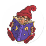 reading gnome fantasy sticker