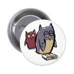 reading owls pinback button