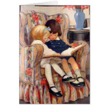 Reading Together Greeting Card