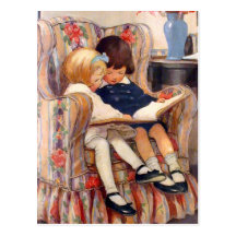 Reading Together Post Card