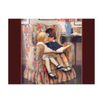 Reading Together Postcard
