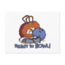 ready to bowl bowling design post card