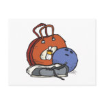 ready to go bowling equipment graphic postcards