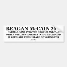 REAGAN McCAIN 2008 Bumper Stickers