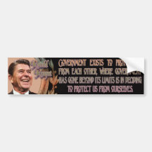 Reagan on Government's Purpose Bumper Stickers