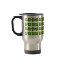 Real 4 Leaf Clover Shamrock Travel Mug