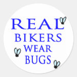 Real Bikers Wear Bugs Round Sticker