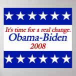 Real Change Obama Biden Posters posters