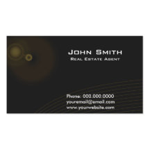 Real Estate Agent Business Card With Gold Effects