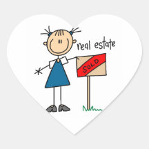 Real Estate Agent Heart Stickers