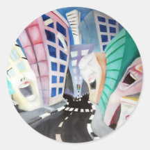 real estate artwork round sticker