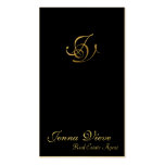Real Estate Business Card Monogram Black & Gold
