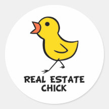 Real Estate Chick Round Sticker