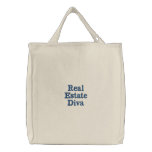 Real Estate Diva embroidered bags