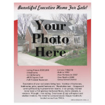 Real Estate Listing Flyer 2-Sided, Red Wave Design