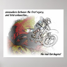 Real Fun Dirt Bike Motocross Print Poster Sign