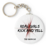 Real Girls Kick and Yell Keychain