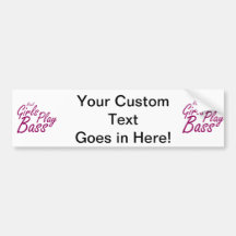 Real Girls Play Bass 2 purple Bumper Stickers