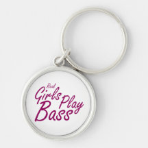 Real Girls Play Bass 2 purple Keychains