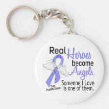 Real Heroes Become Angels Prostate Cancer Keychain