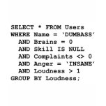 Real Life SQL t-shirts