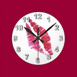 Real lipsstick kiss wall clocks
