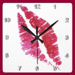 Real lipsstick kiss wall clocks