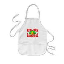 Real Men Barbeque. Funny Design for The BBQ King. Aprons