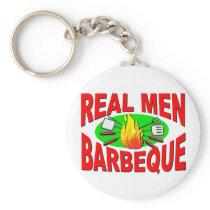 Real Men Barbeque. Funny Design for The BBQ King. Keychain