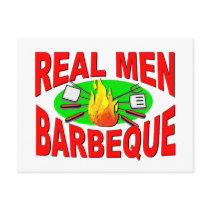 Real Men Barbeque. Funny Design for The BBQ King. Postcard