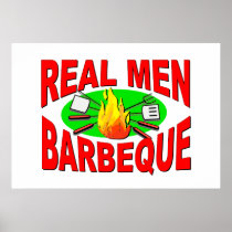 Real Men Barbeque. Funny Design for The BBQ King. Print