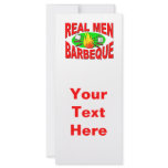 Real Men Barbeque. Funny Design for The BBQ King. Customised Rack Card